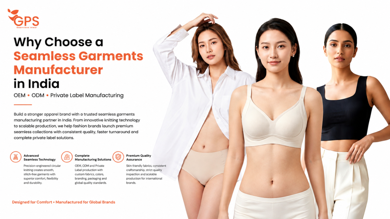 Seamless garments manufacturer in India by GP Seamless featuring Seamless Comfort Contour Bra, Hipster Low Rise Panty and Seamless Camisole with OEM, ODM and Private Label manufacturing solutions.